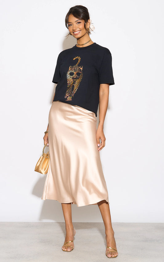 Leopard Luxe Prowl Tshirt In Black