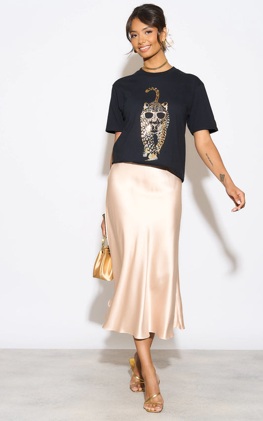 Leopard Luxe Prowl Tshirt In Black
