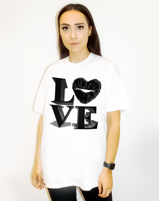 Love Dimension Graphic Tshirt in White