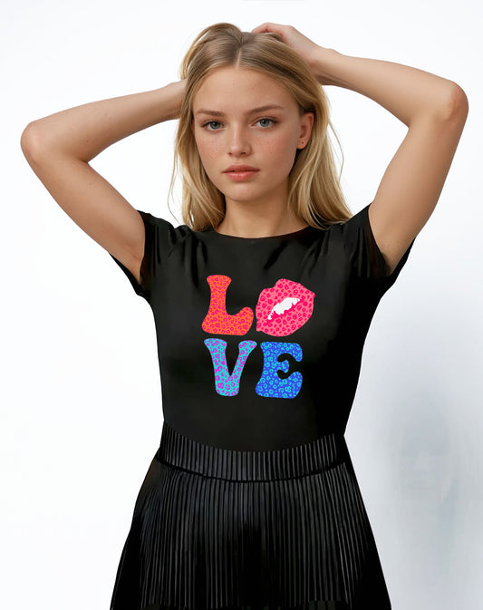 A Fierce Leopard Romance Tshirt In Black