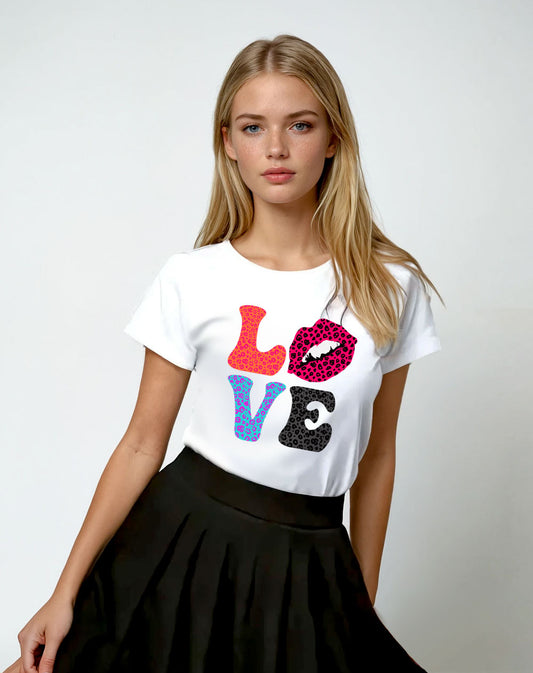 A Fierce Leopard Romance Tshirt In White