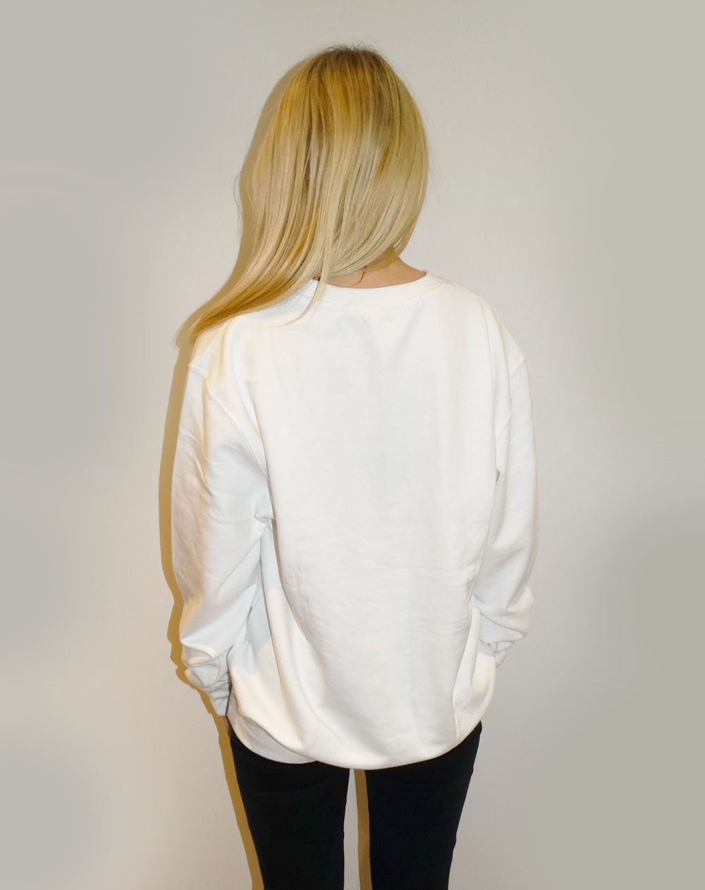 Black and White Leopard Lip Jumper In White