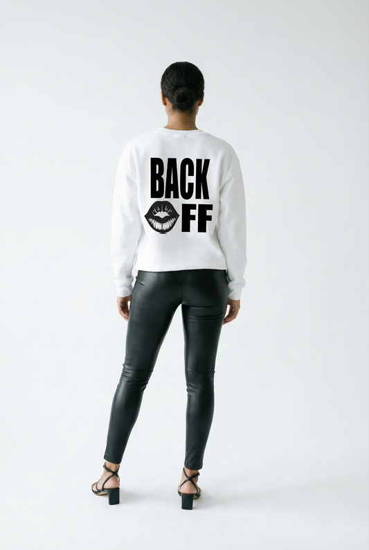 Back off Sweater in White