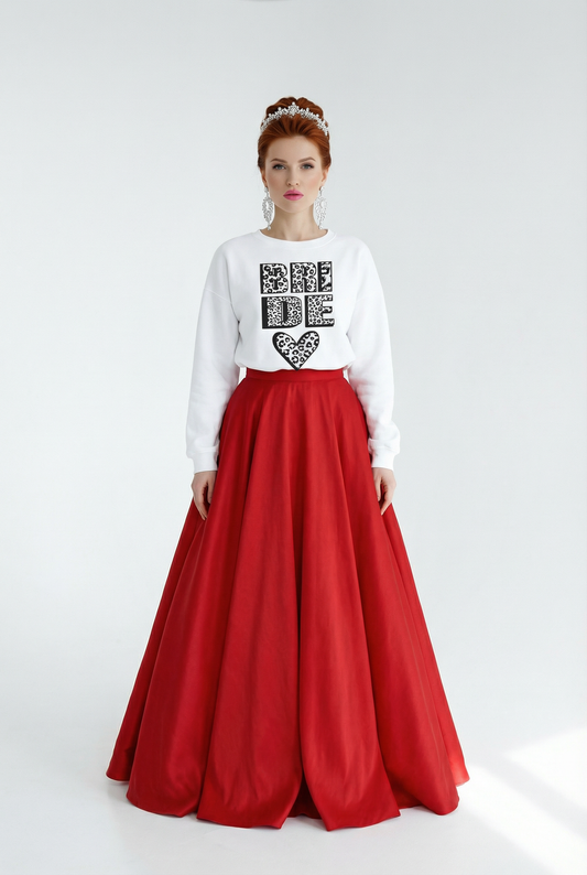 Bride Sweater In White Black Text