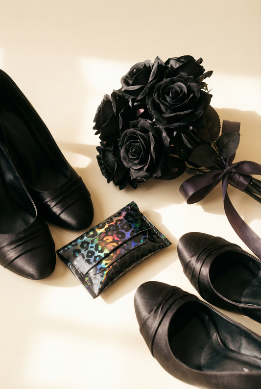 Holographic Leopard Print Strap Card Holder