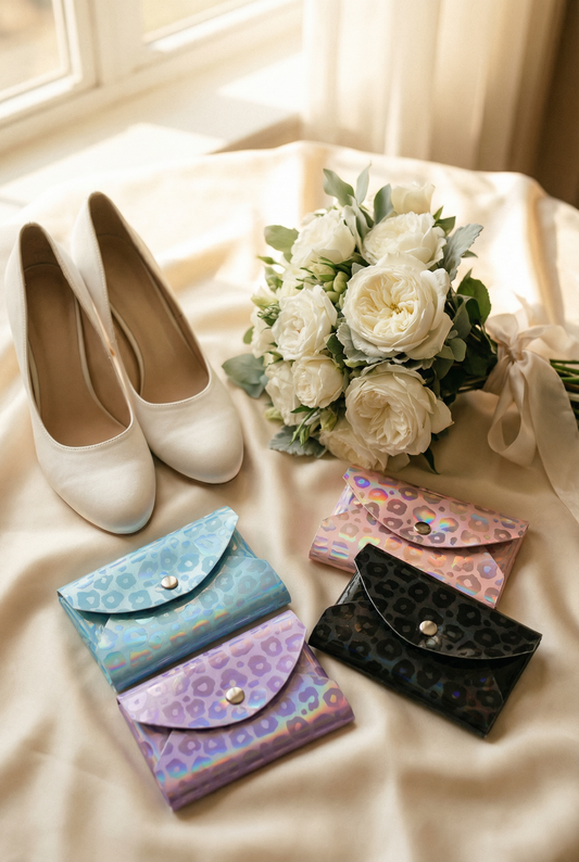 Iridescent Leopard Curved Envelope Card Holder