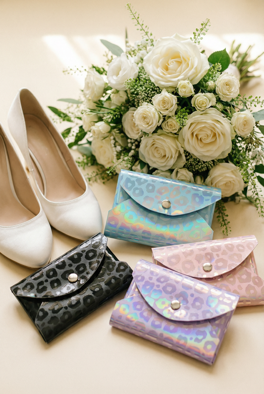 Iridescent Leopard Curved Envelope Card Holder