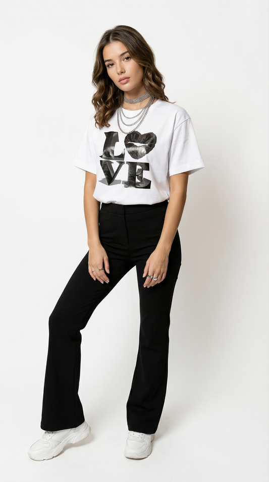 Love Dimension Graphic Tshirt in White