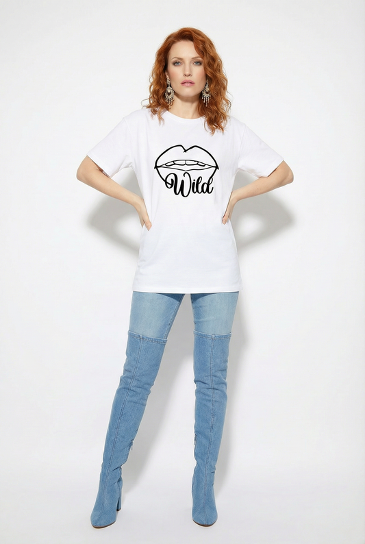 Wild Lip Tshirt In White