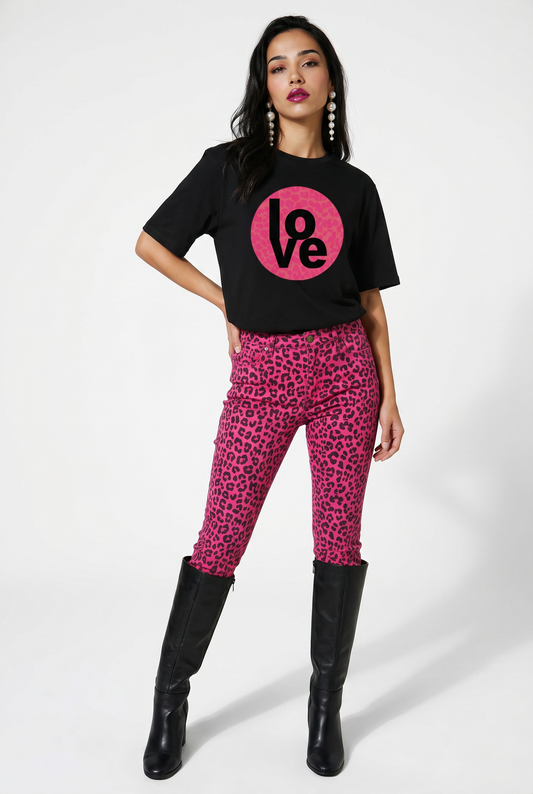 Wild About Love T-Shirt in Black