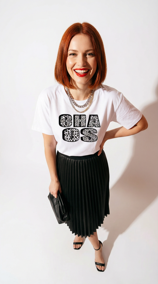 Wild Chaos Graphic Tshirt In White