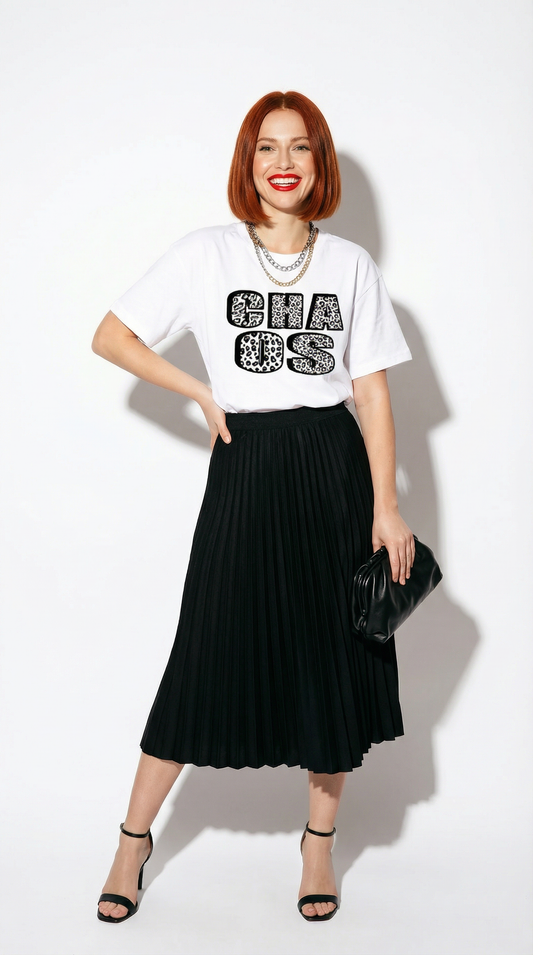 Wild Chaos Graphic Tshirt In White