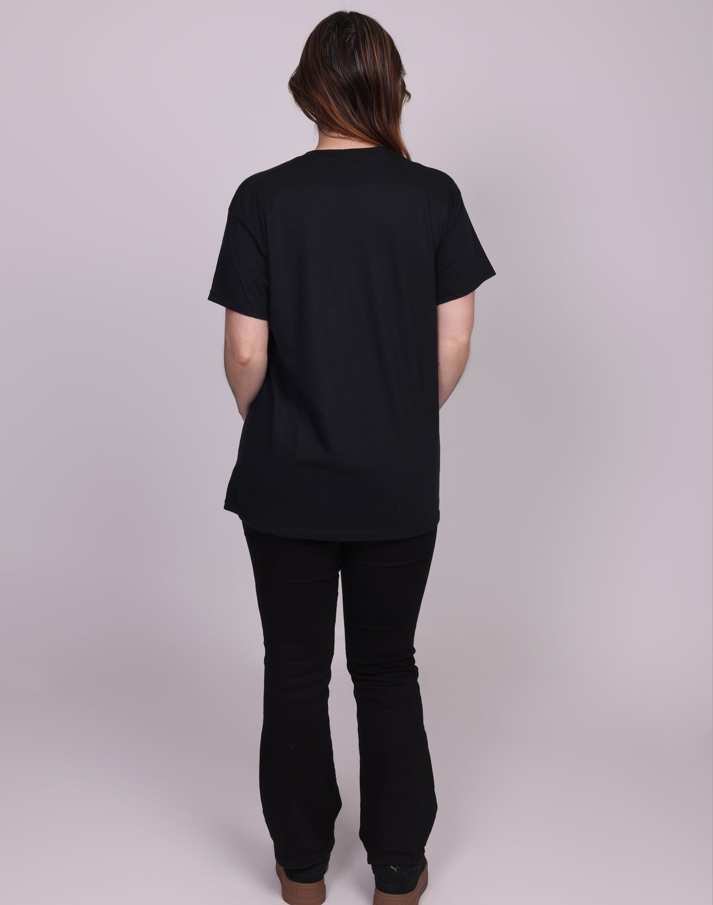 Wildly in Love Pink Leopard Graphic Text Tshirt in Black