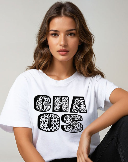 Wild Chaos Graphic Tshirt In White