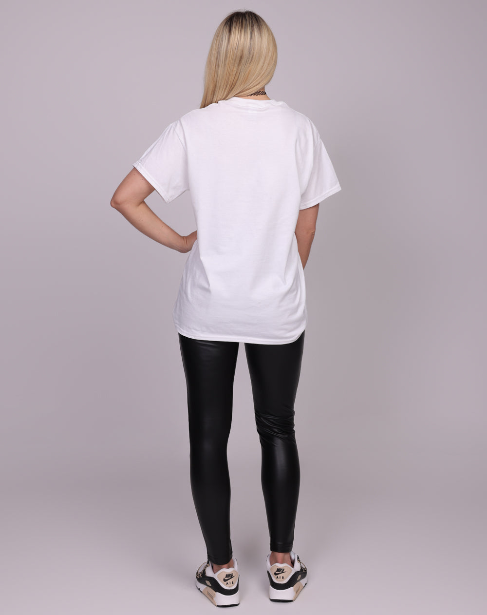 Black Leopard Hooded Hunter Tshirt in White