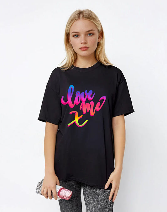 Rainbow Love Graphic Tshirt in Black