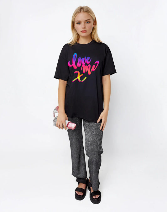 Rainbow Love Graphic Tshirt in Black