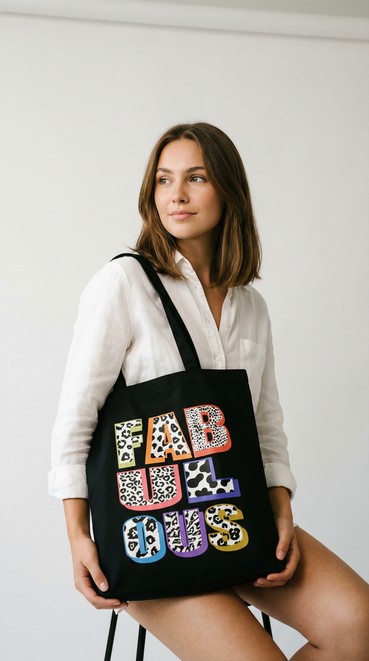 Fabulous Neon Tote Bag In Black