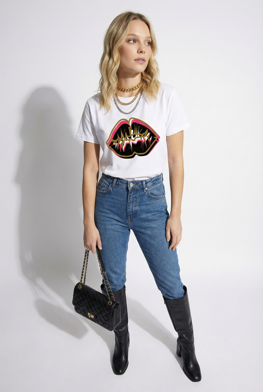 Kiss Of Glam Tshirt in White