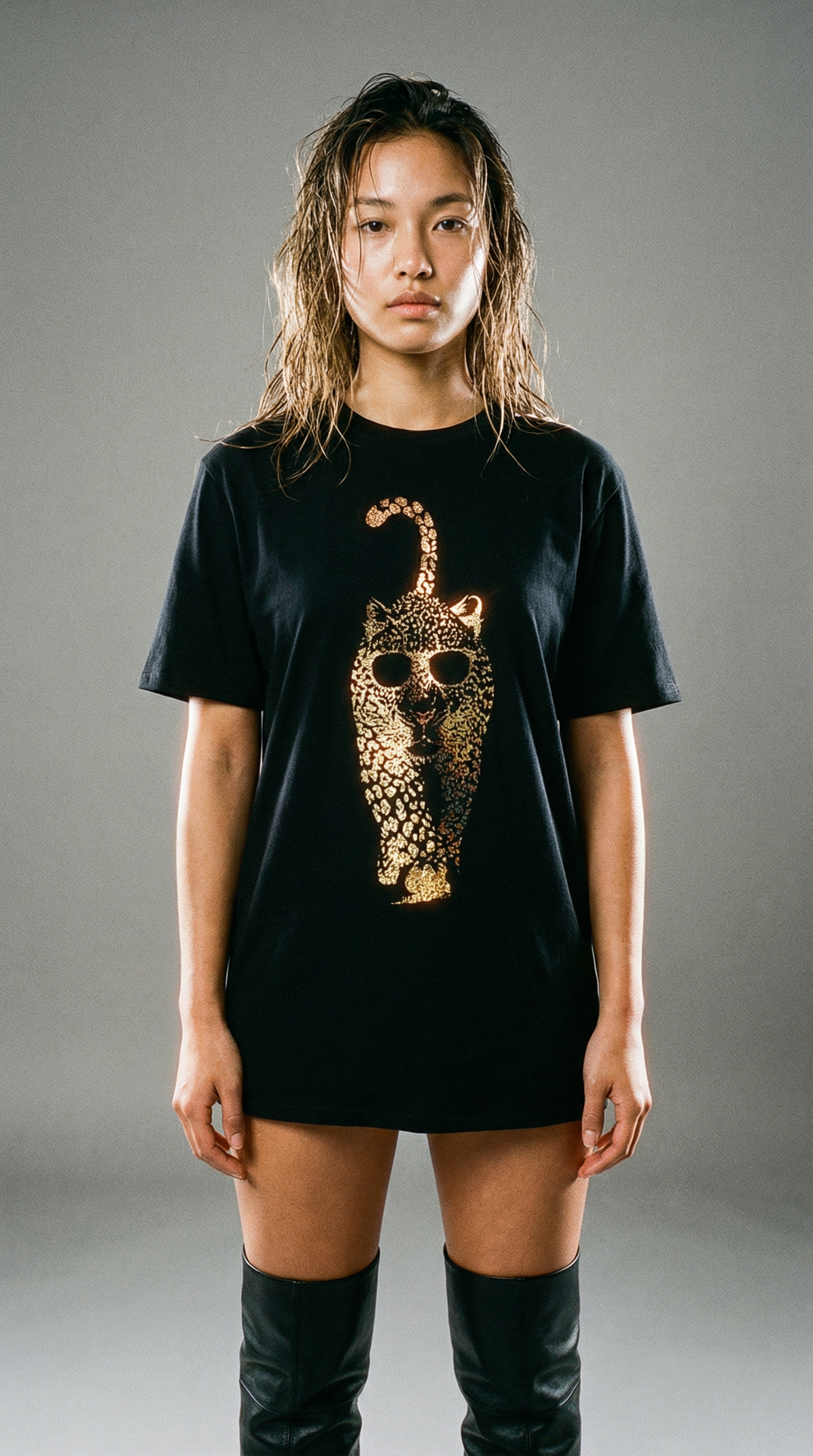 Leopard Luxe Prowl Tshirt In Black