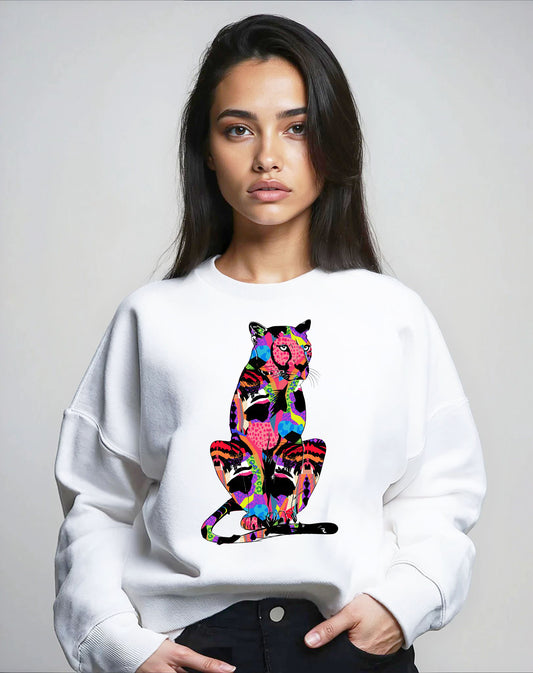 Wild Artistry Cheetah Sweatshirt in White