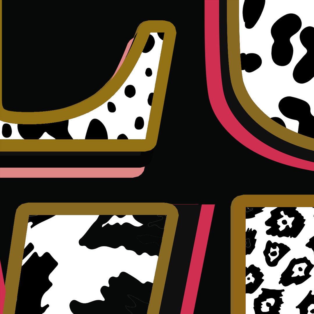 Love In Monochrome Leopard Graphic Tshirt In Black