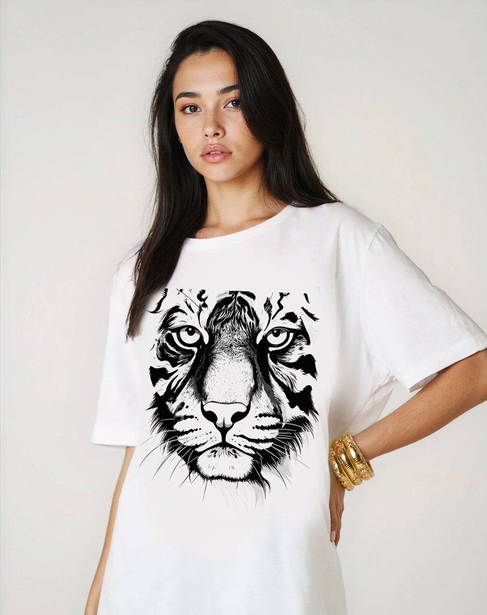 Fierce Tiger T-Shirt in White