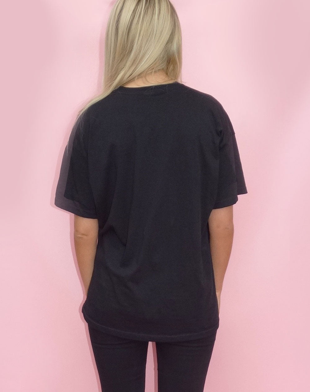 Monochrome Leopard Print Heart Tshirt In Black