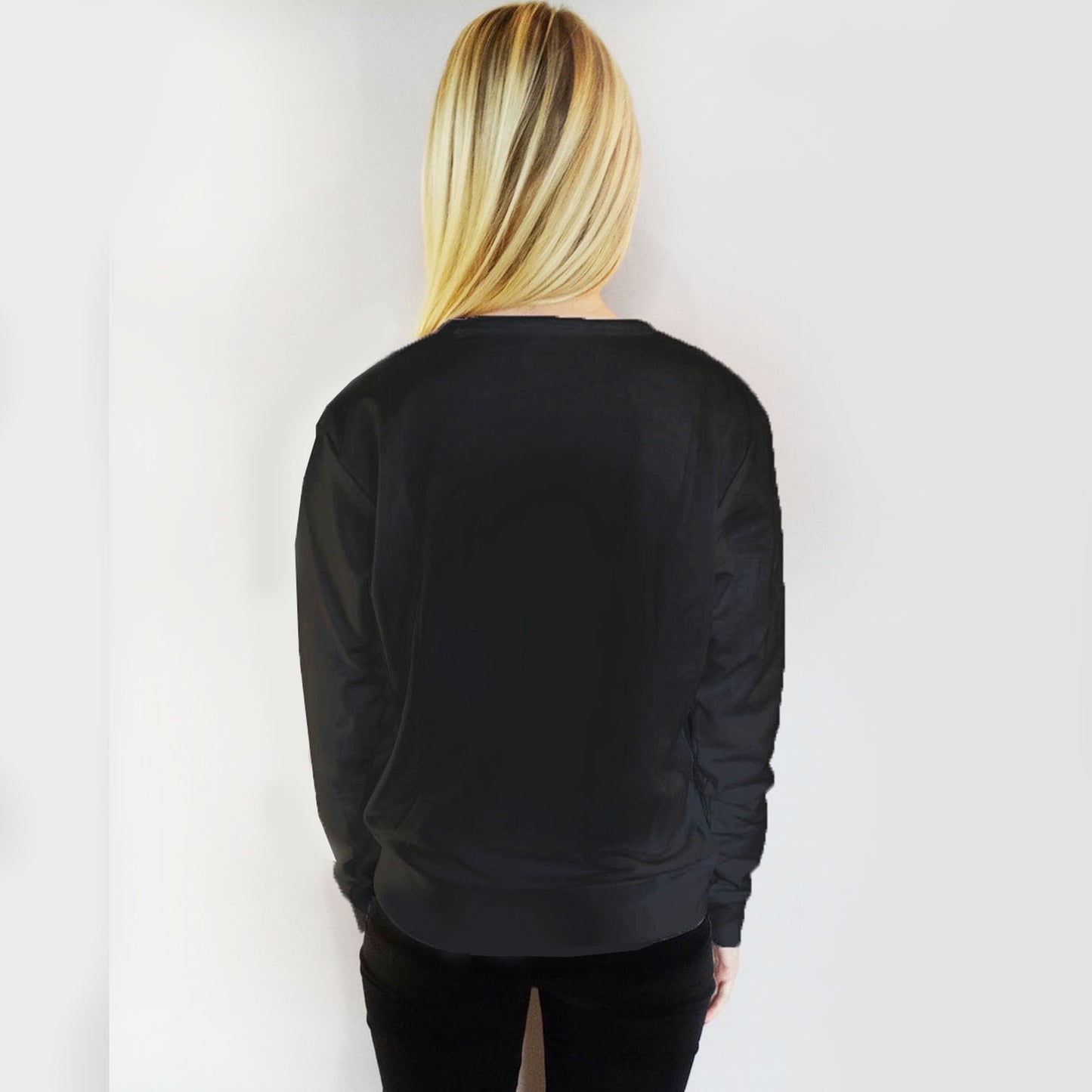 Gold Holographic Leopard Kiss Jumper In Black