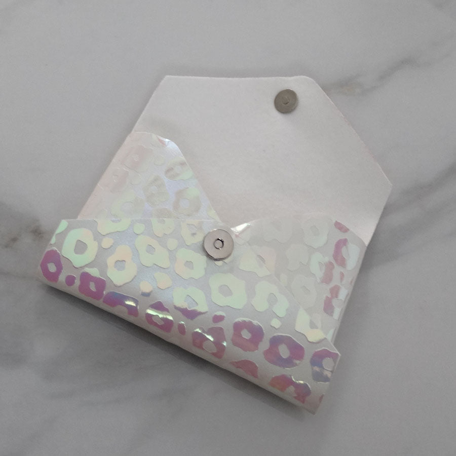 Iridescent Leopard Envelope Card Holder