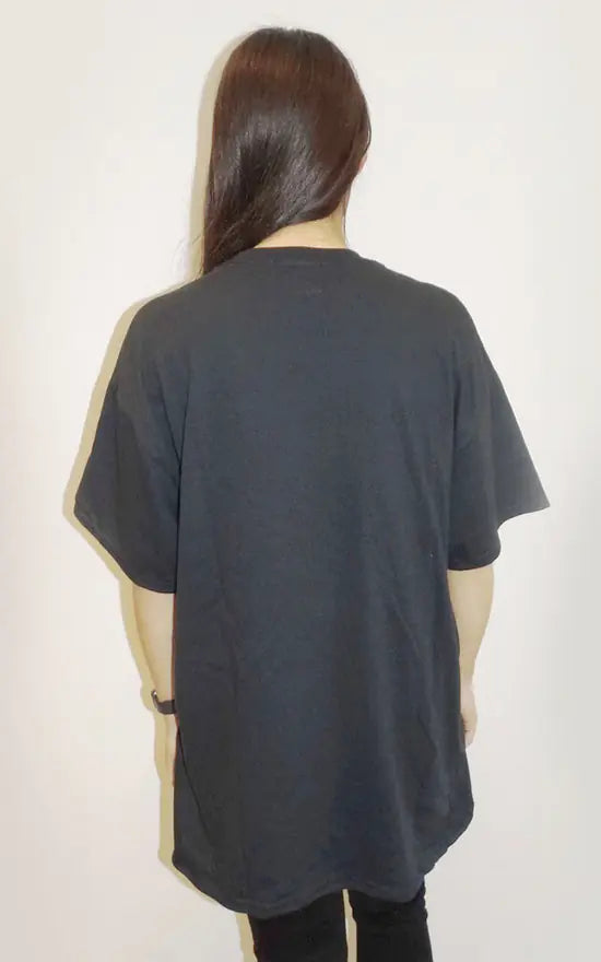 Black T Shirt With Black And Orange Leopard Star Print