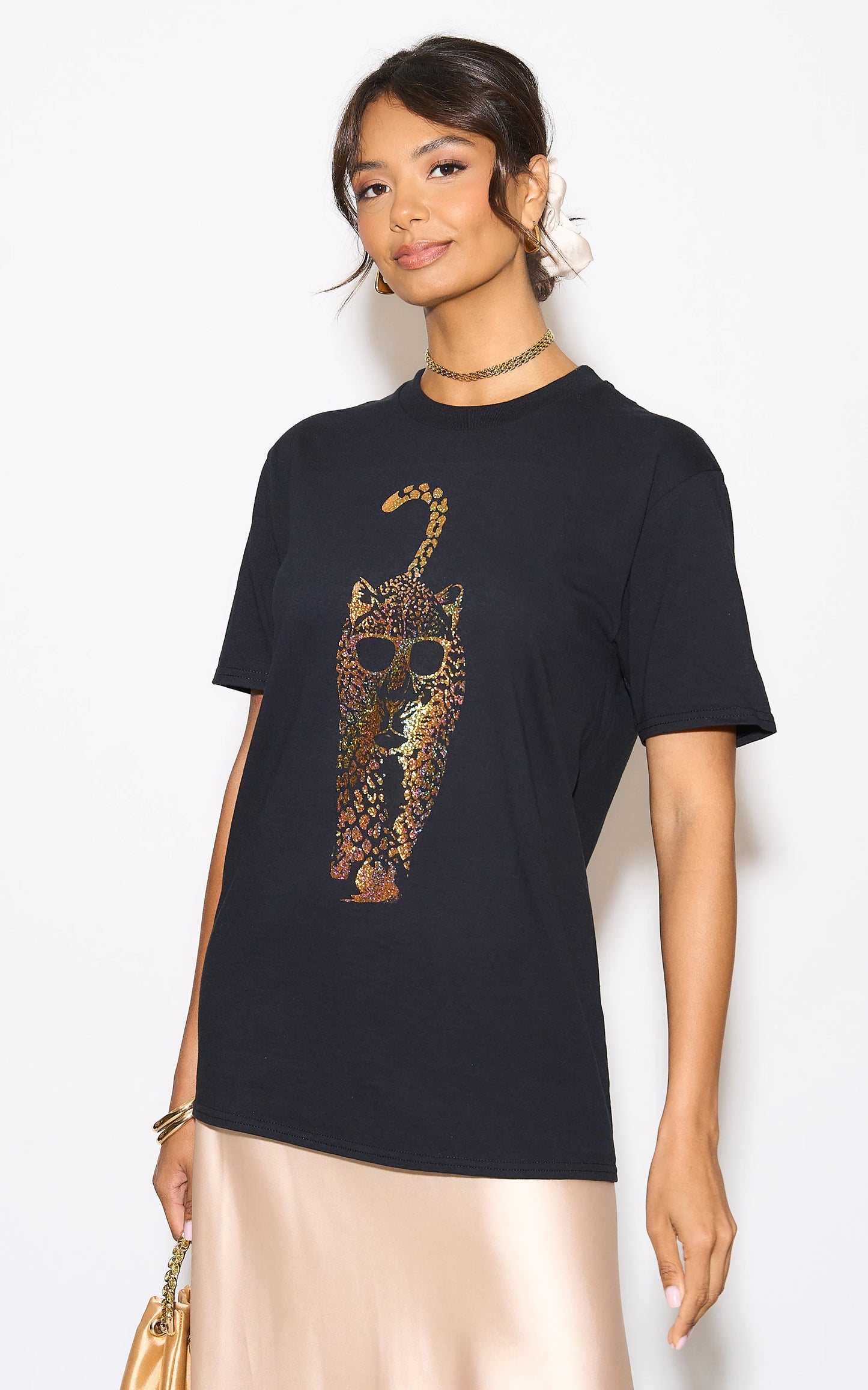 Leopard Luxe Prowl Tshirt In Black