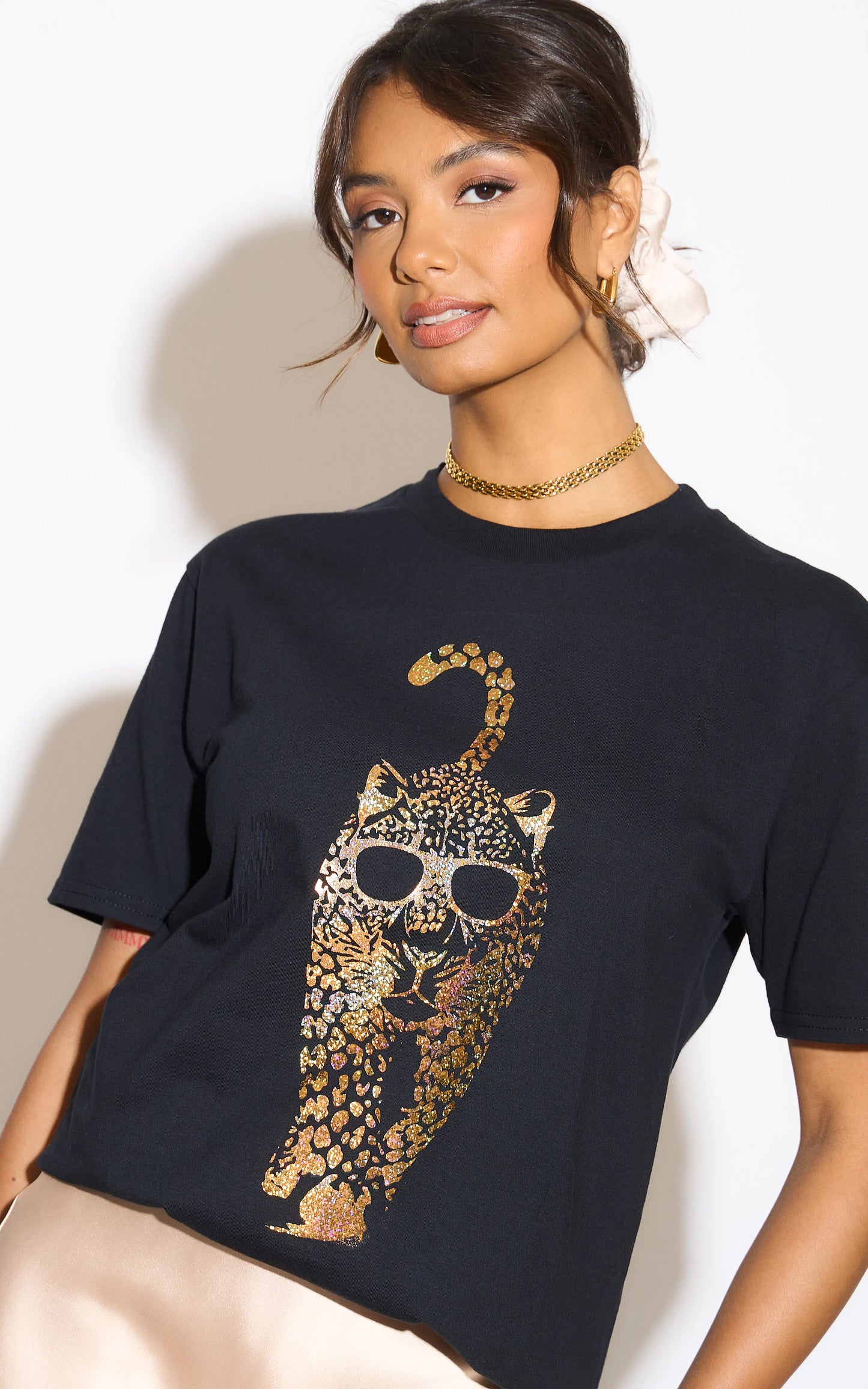 Leopard Luxe Prowl Tshirt In Black