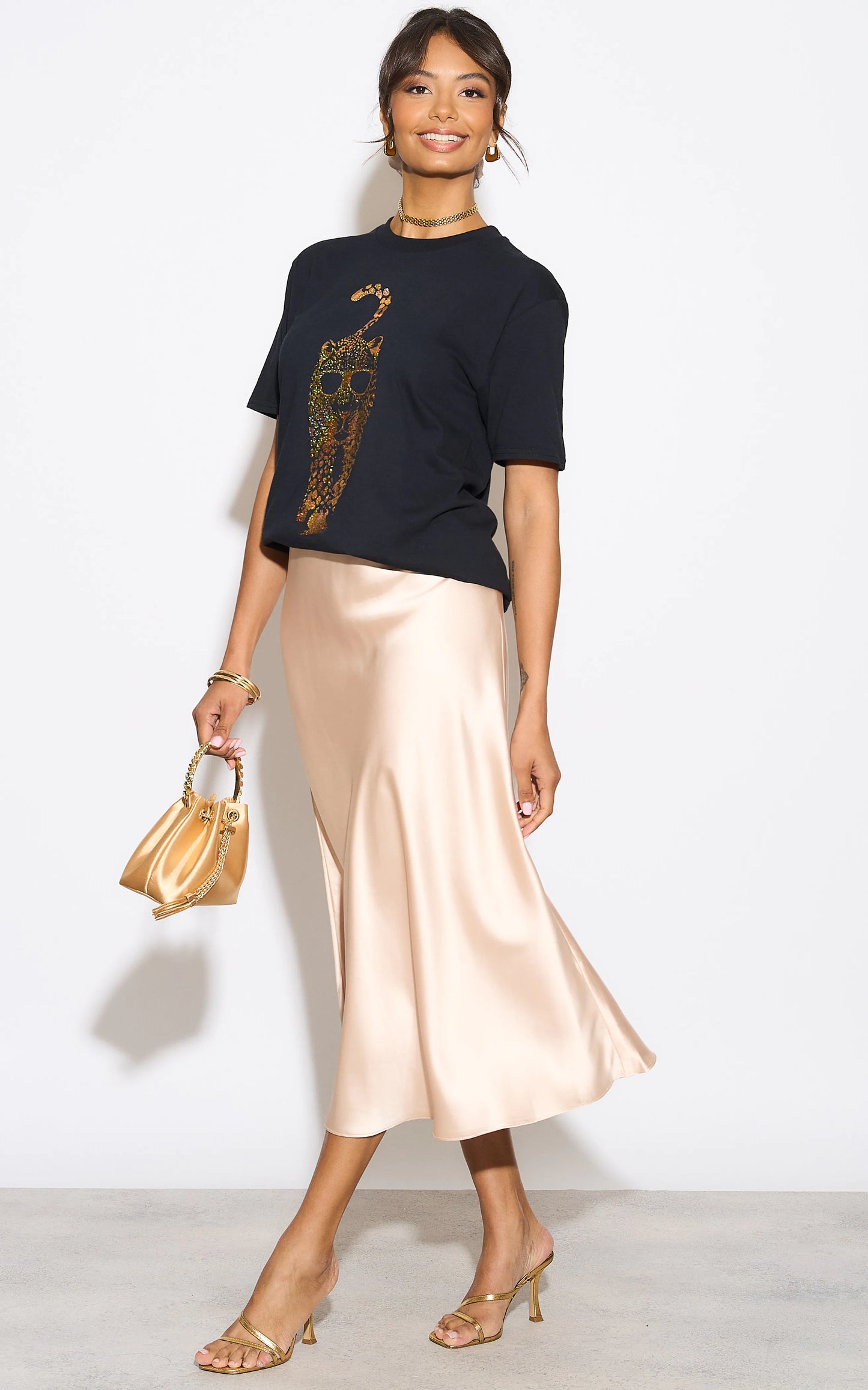 Leopard Luxe Prowl Tshirt In Black