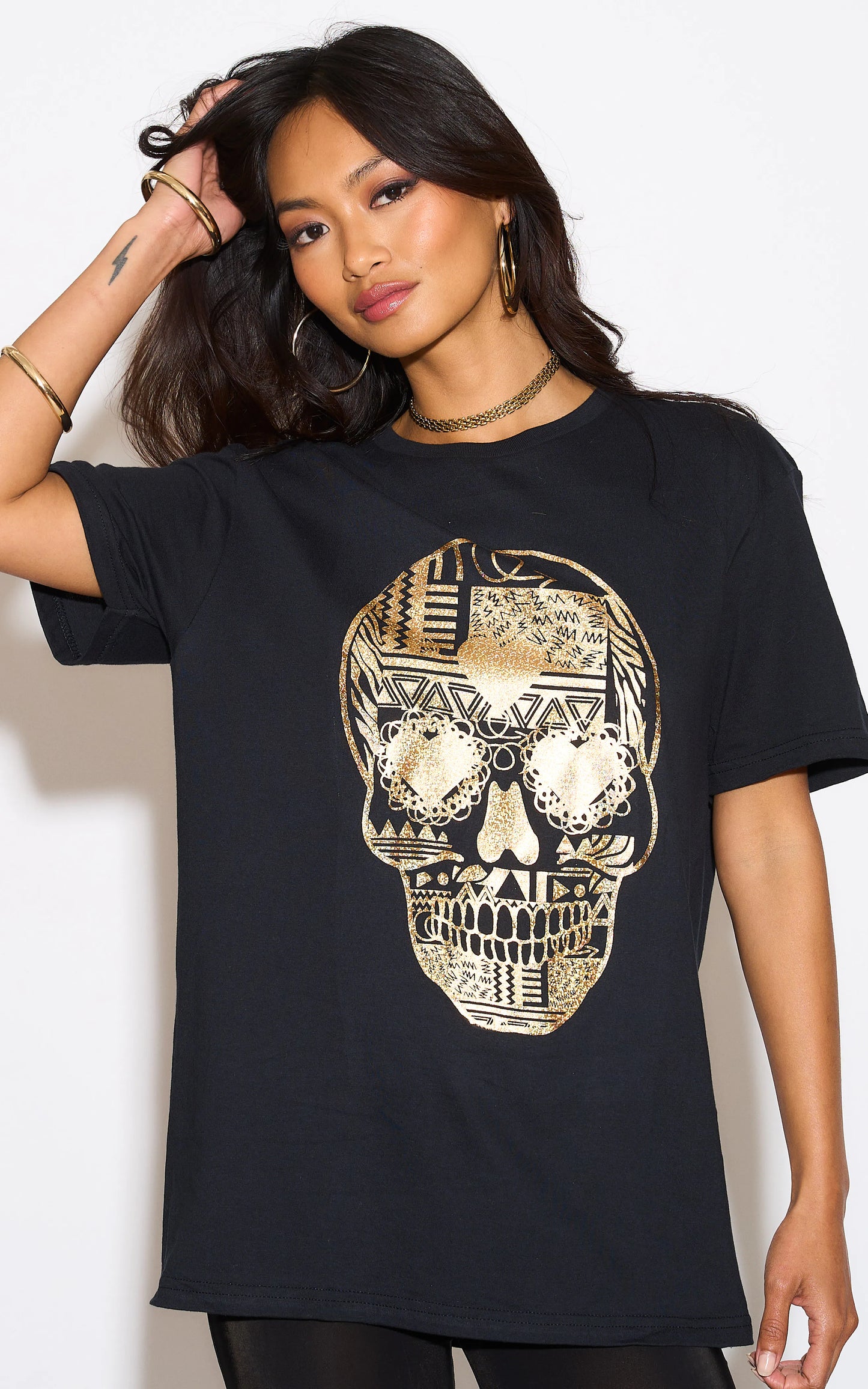 Sugar Skull Halloween Print Tshirt