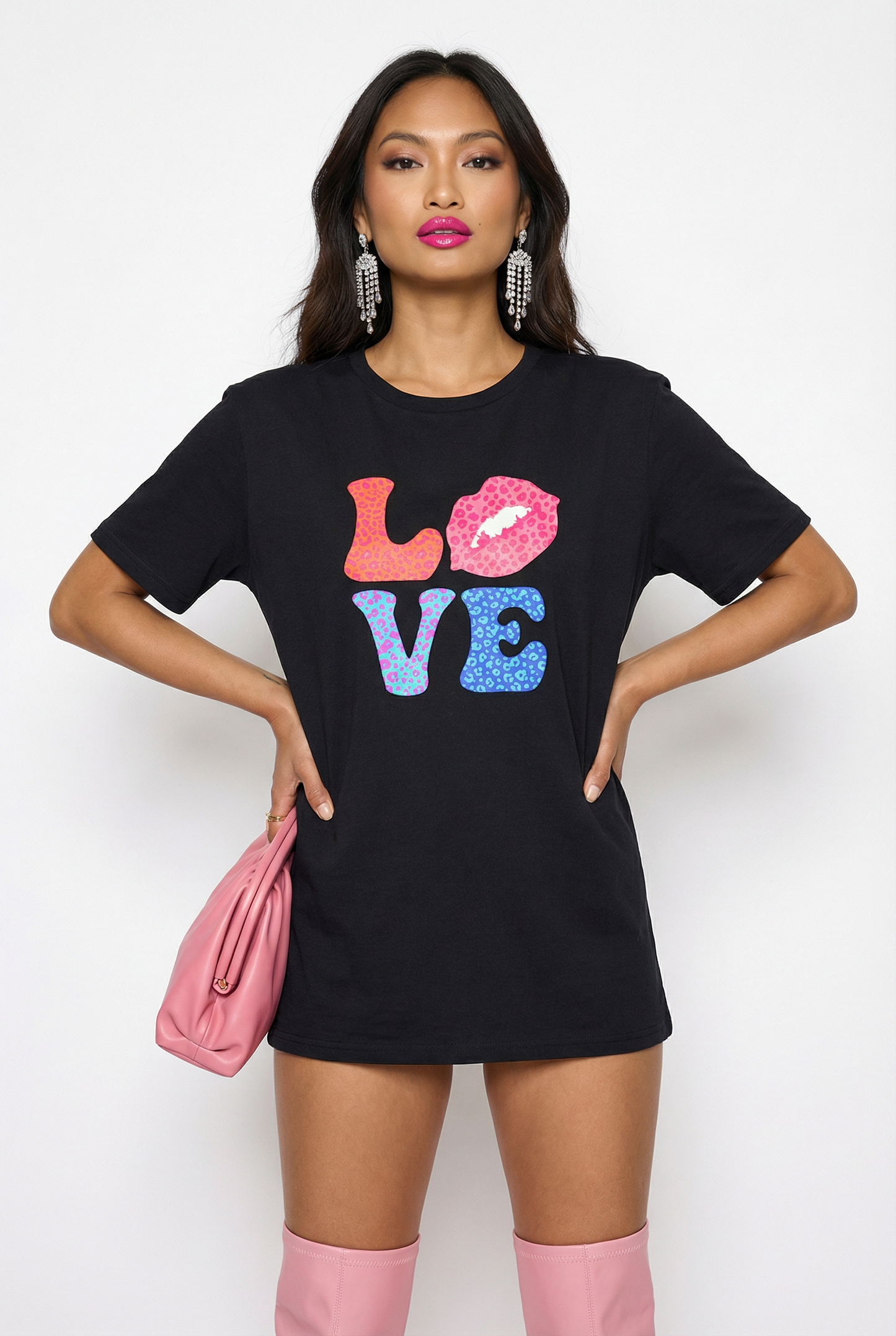 A Fierce Leopard Romance Tshirt In Black