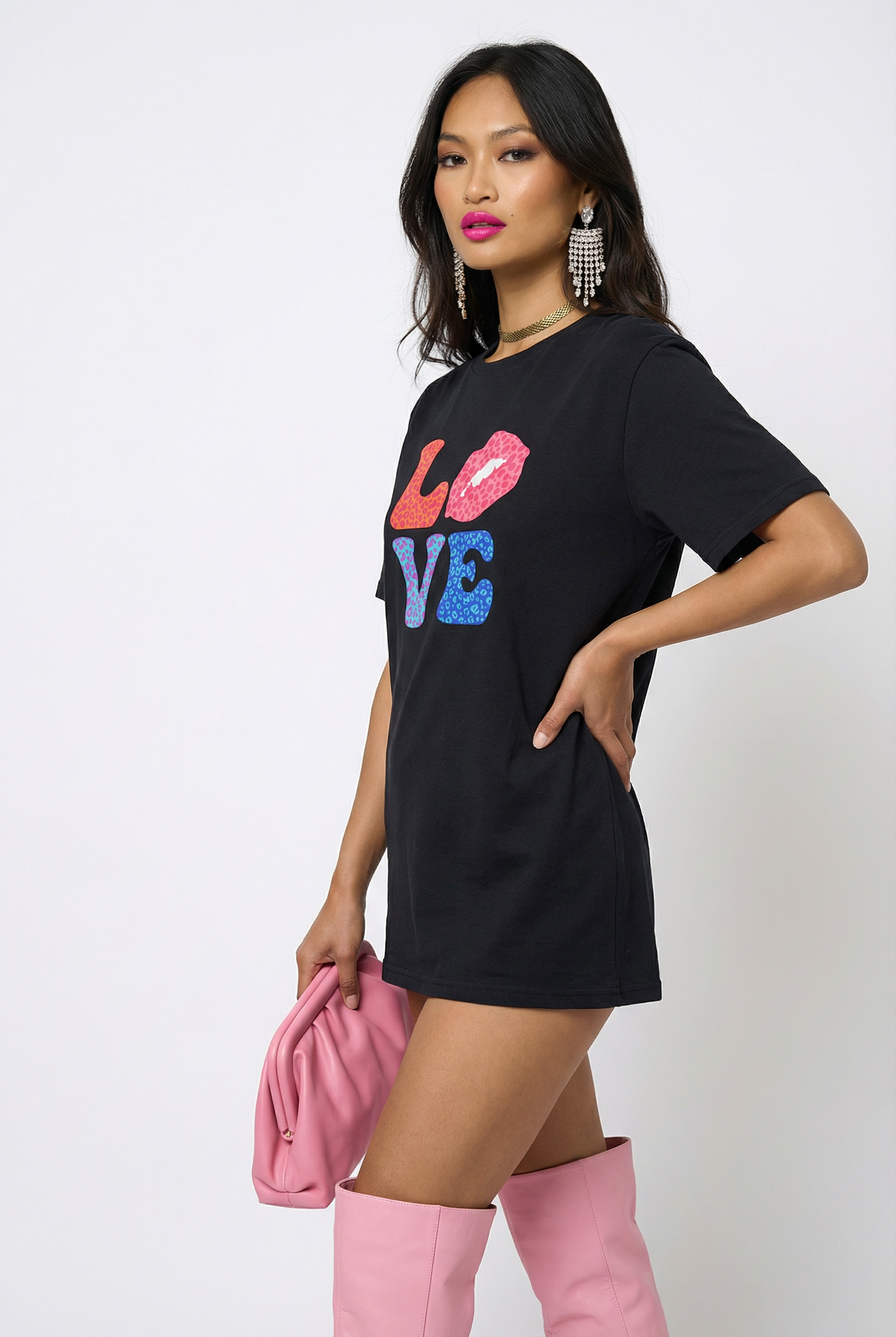 A Fierce Leopard Romance Tshirt In Black