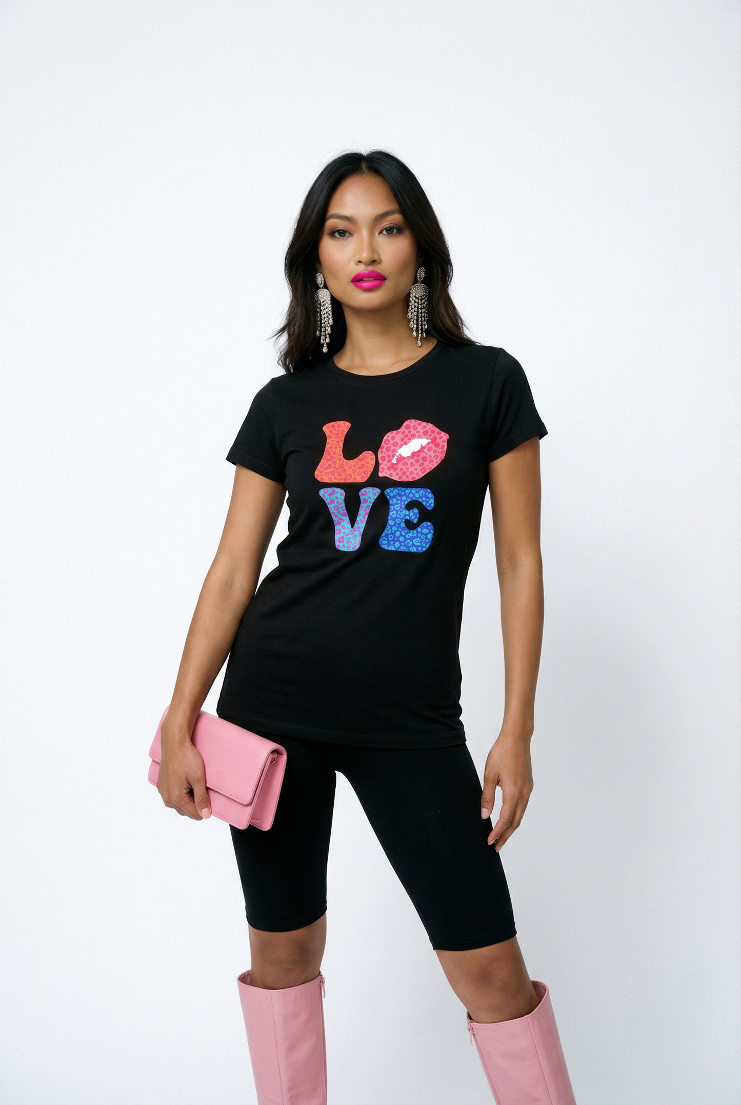 A Fierce Leopard Romance Tshirt In Black