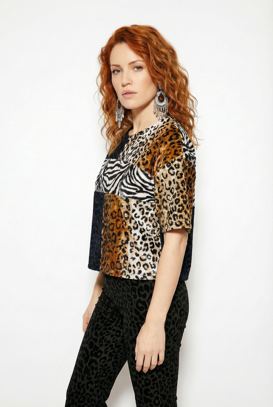 Animal Print Oversize Crop