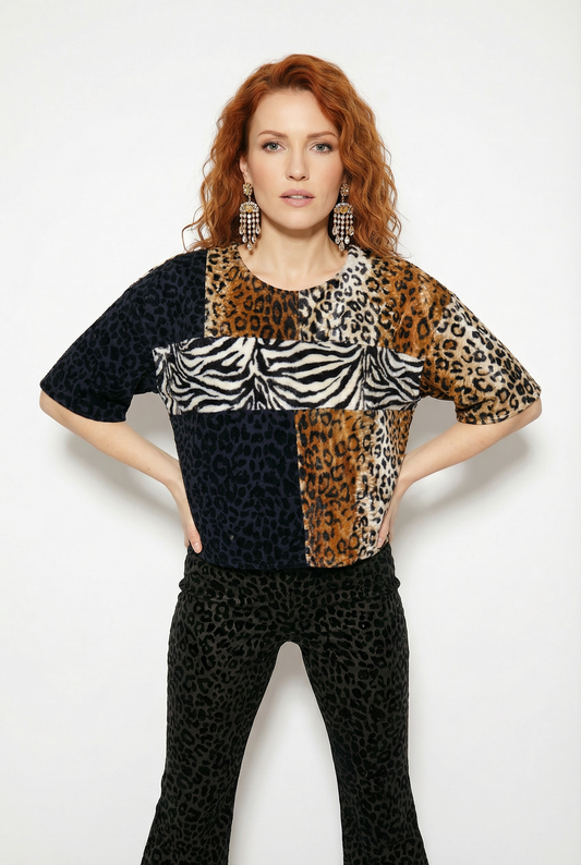 Animal Print Oversize Crop