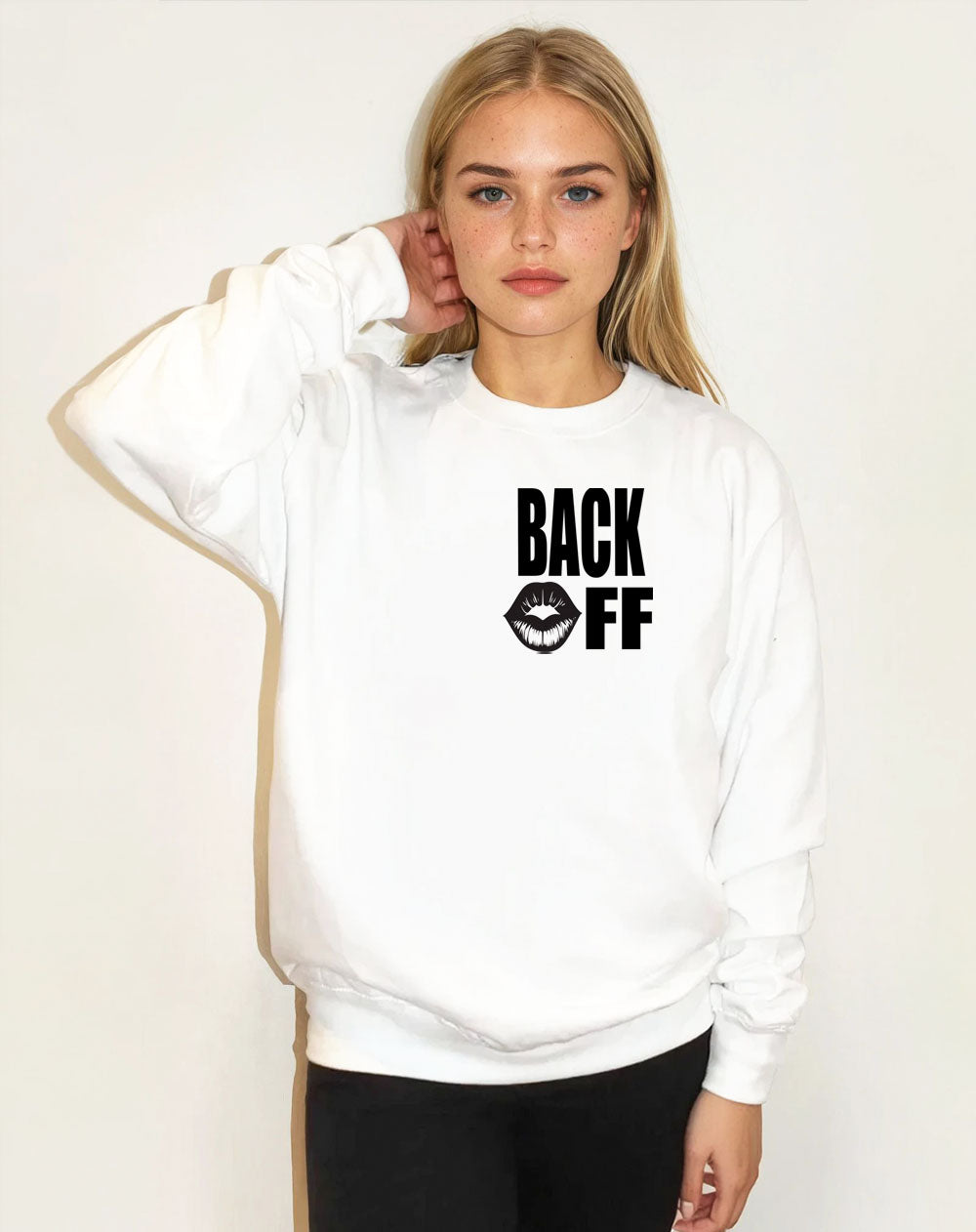 Back off Sweater in White