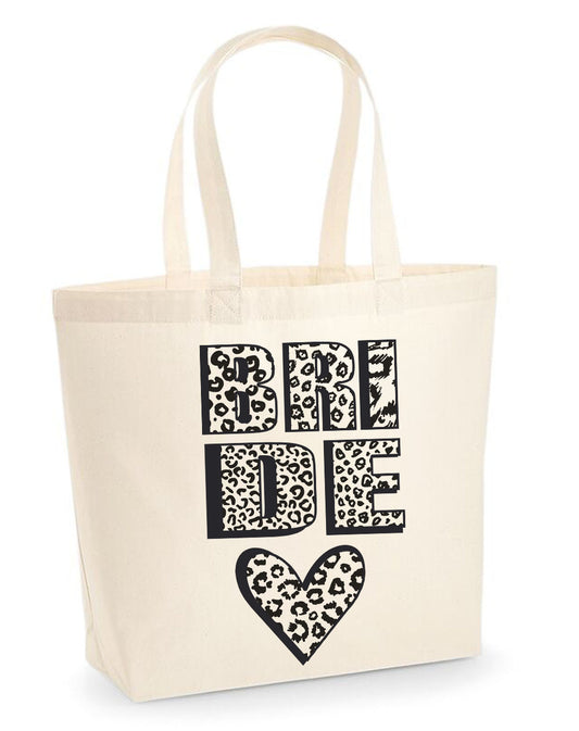 Bride Black Text tote bag in cream