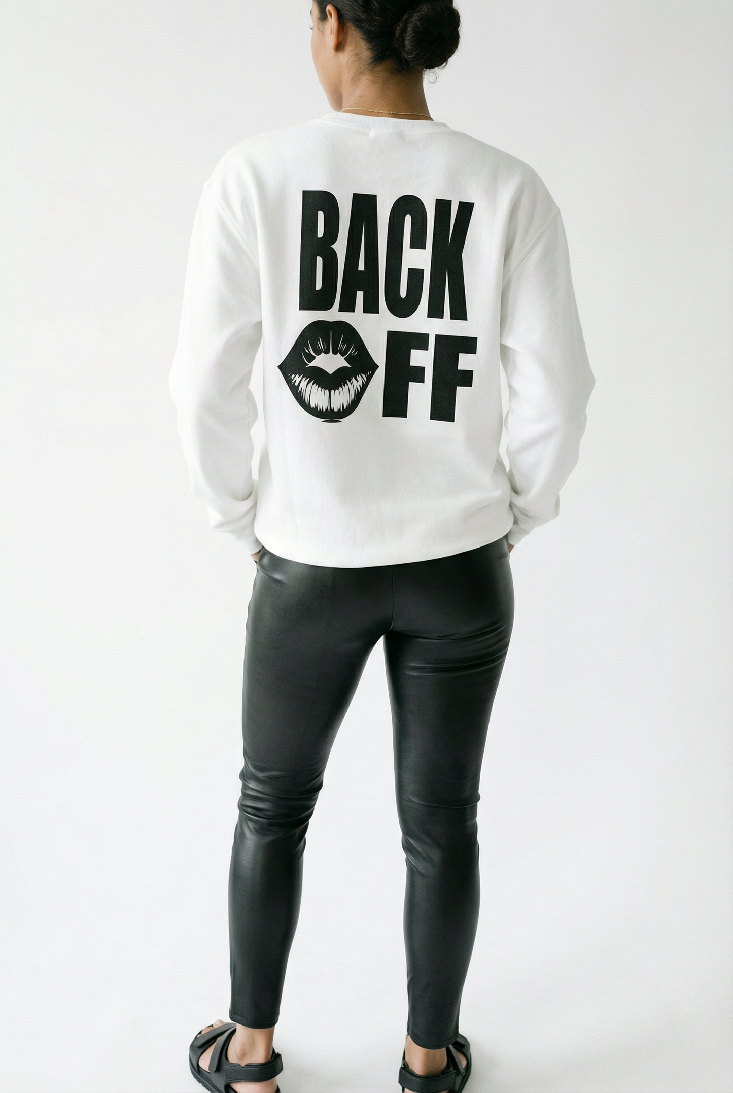 Back off Sweater in White