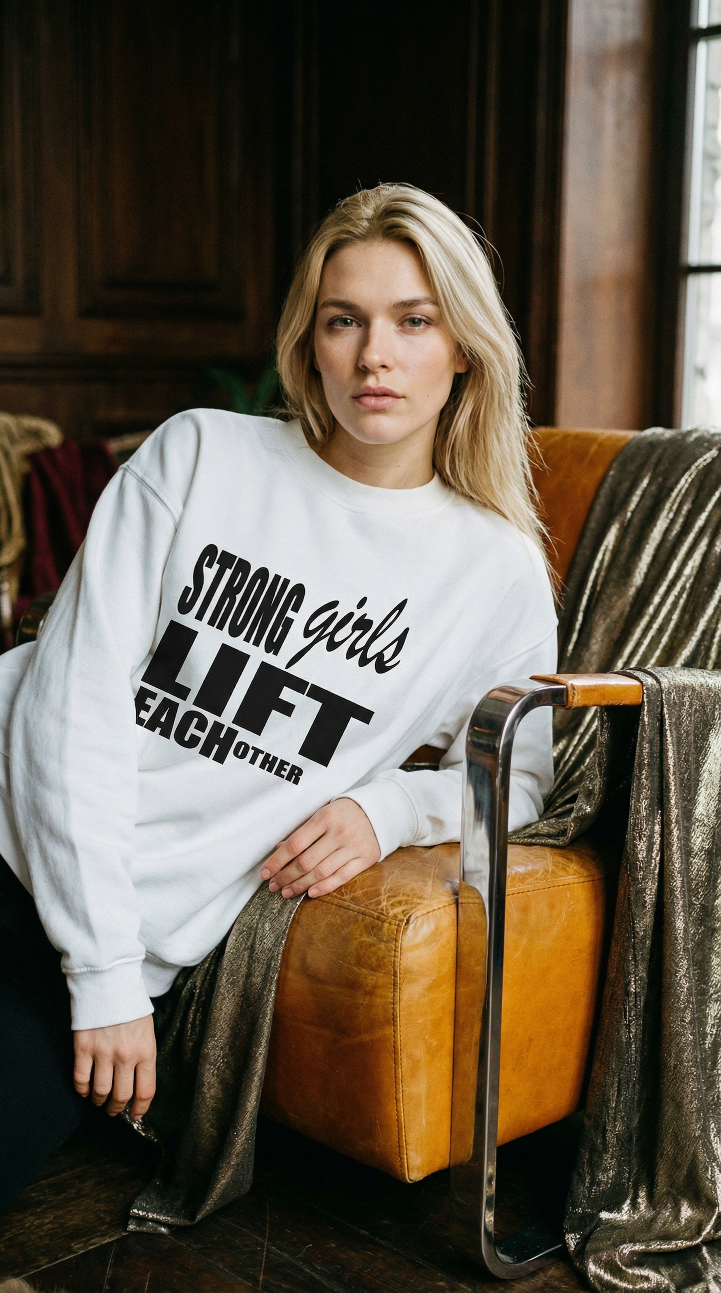 Strong girls lift each other Sweatshirt in White