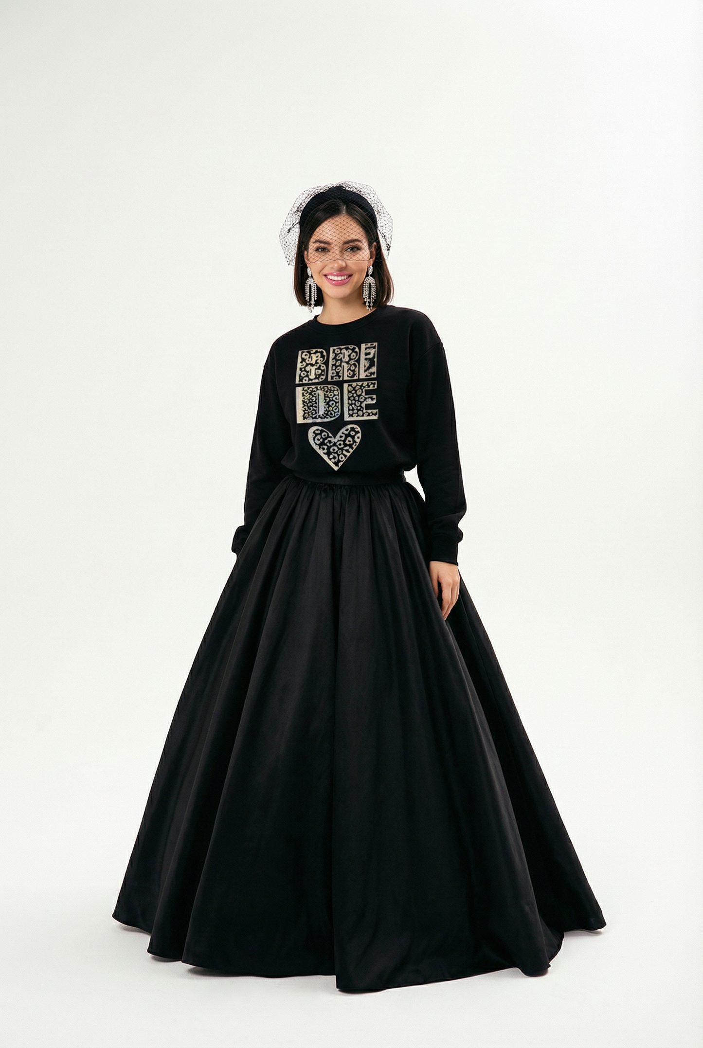 Bride Gold Text Sweater In Black