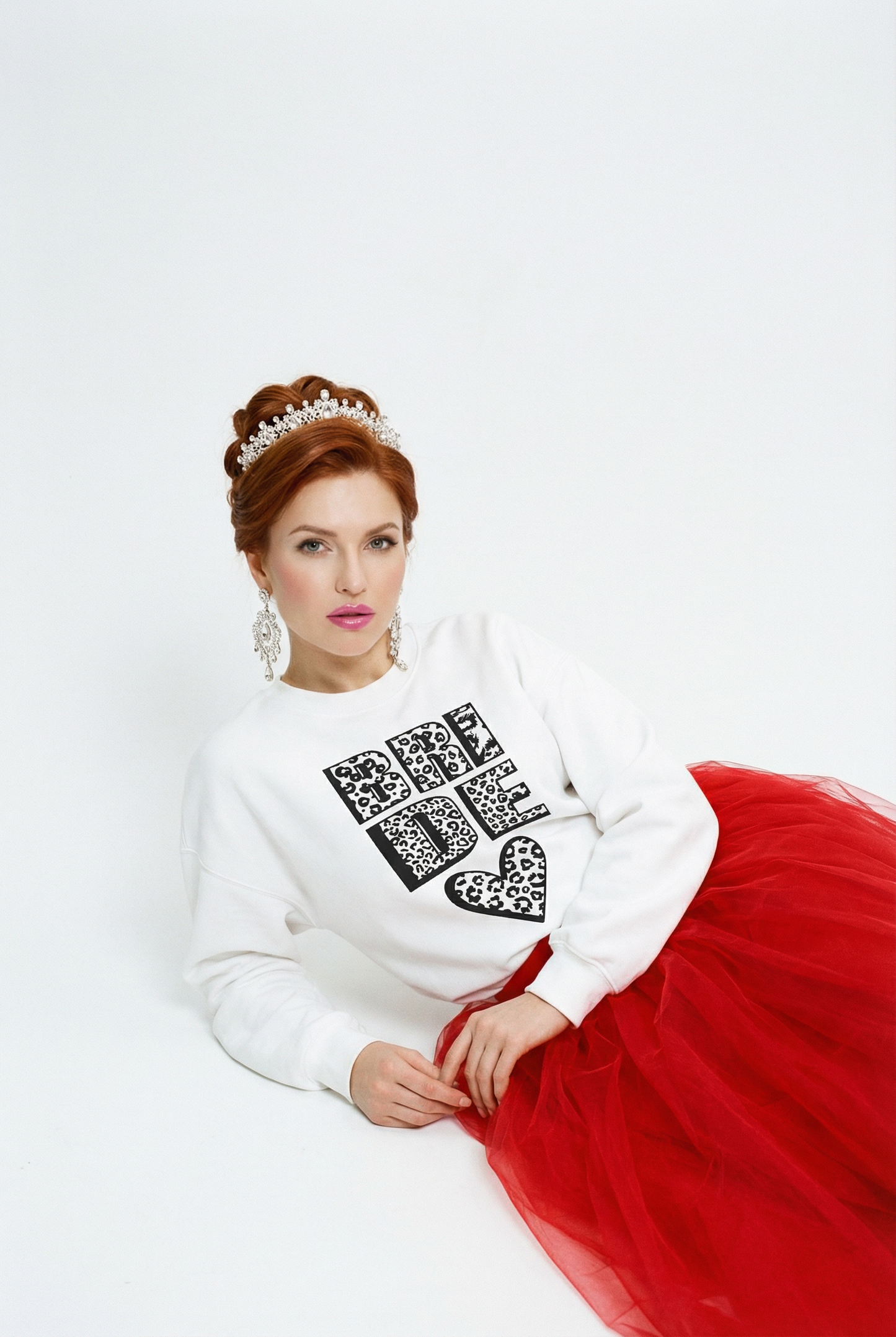 Bride Sweater In White Black Text