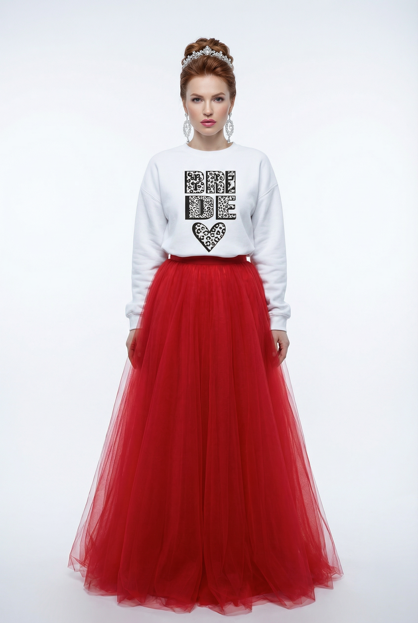 Bride Sweater In White Black Text
