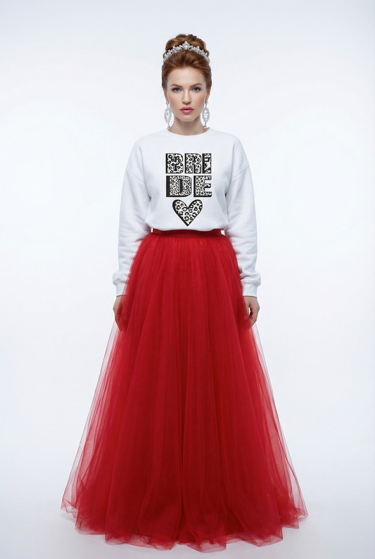 Bride Sweater In White Black Text