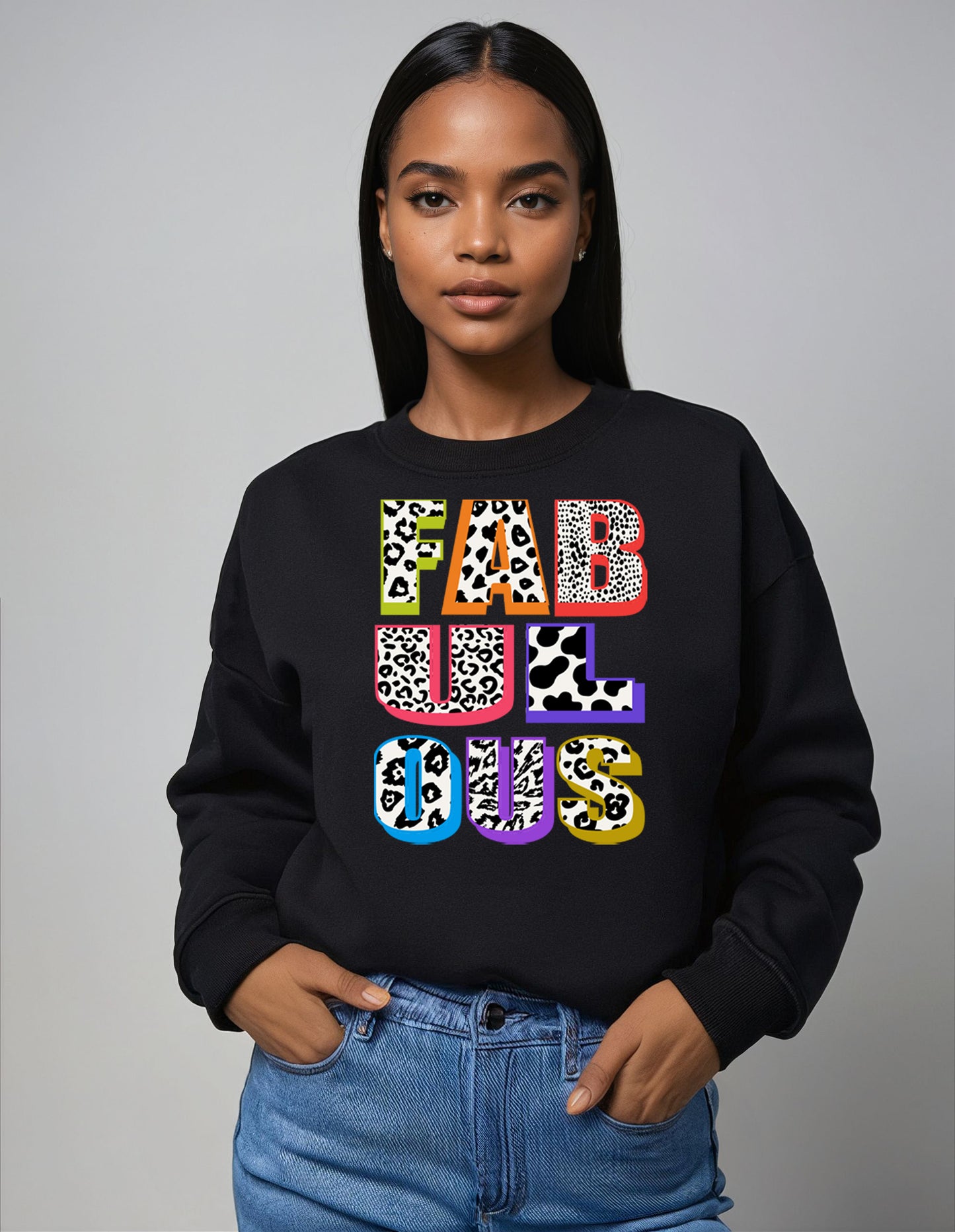 Wildly Fabulous Graphic Text Sweatshirt