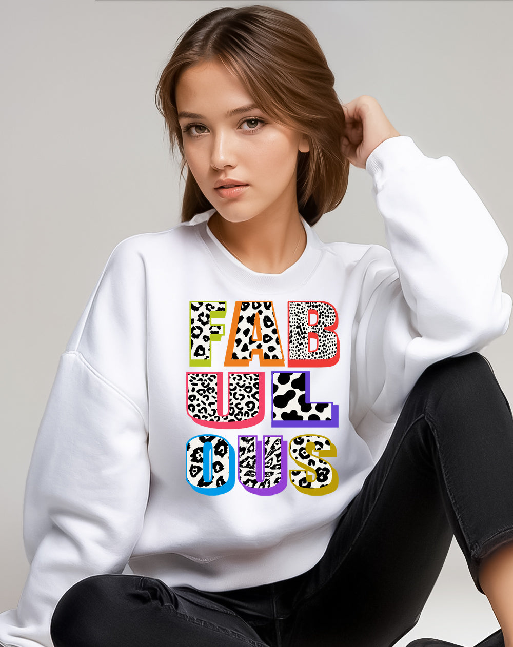 Wildly Fabulous Graphic Text Sweatshirt